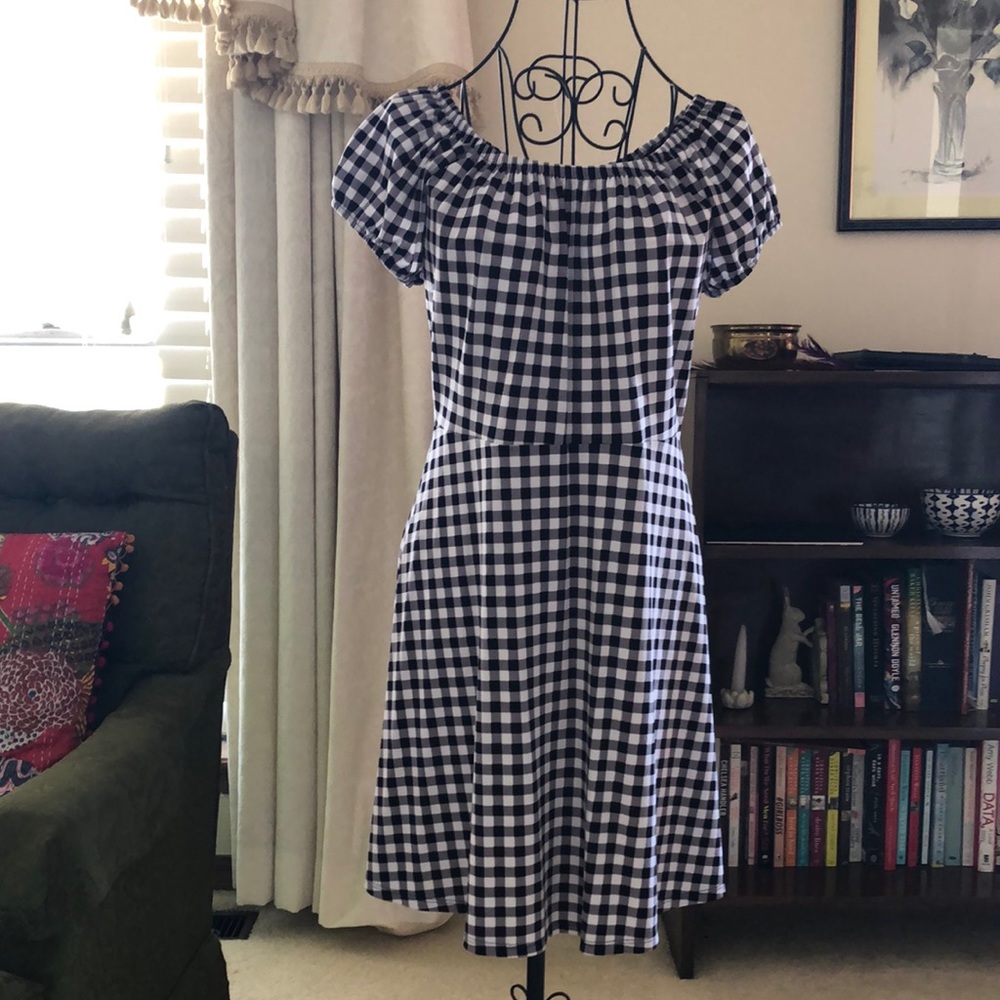 Express Black & White Gingham Mini Dress